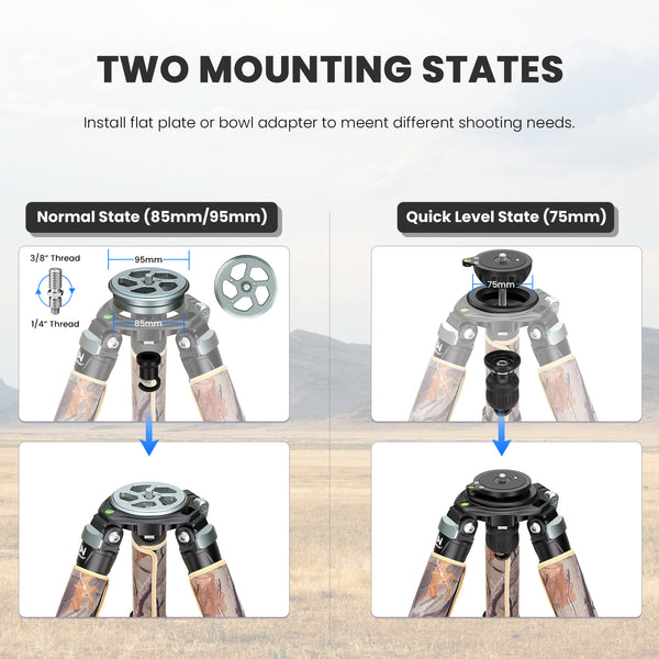 LX9G Carbon Fiber Heavy Duty Bowl Tripod