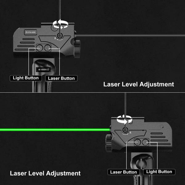 Tactical 1200LM IR Flashlight Green Laser Combo Rechargeable for Rifles