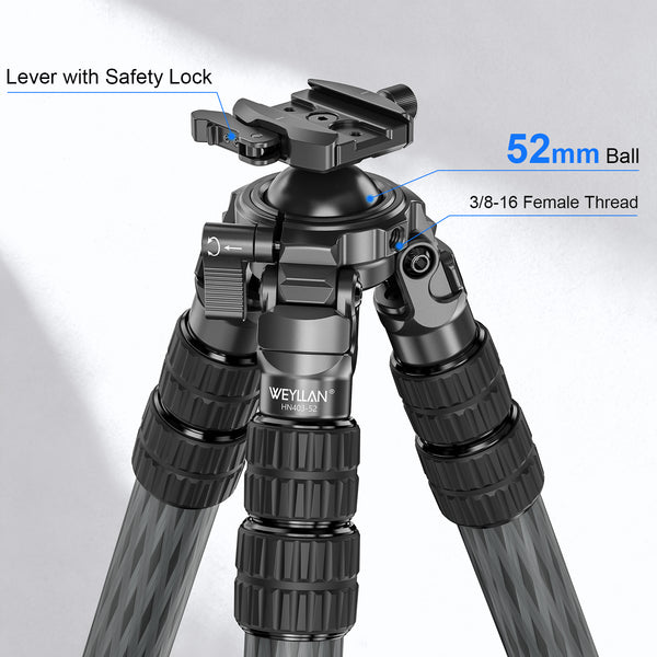 WEYLLAN HN403 carbon fiber shooting tripod, lightweight design, essential for outdoor combat