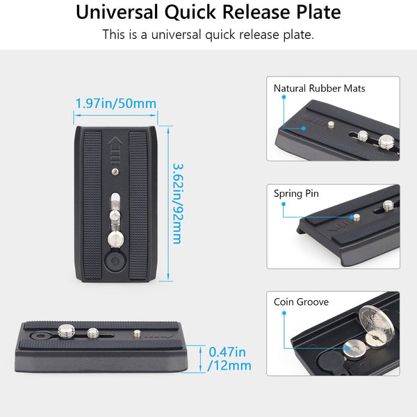 Universal All-metal Quick Release Plate for ARTCISE FH6 Fluid Head