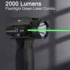 Tactical 2000LM Flashlight GreenLaser Light Combo Rechargeable New