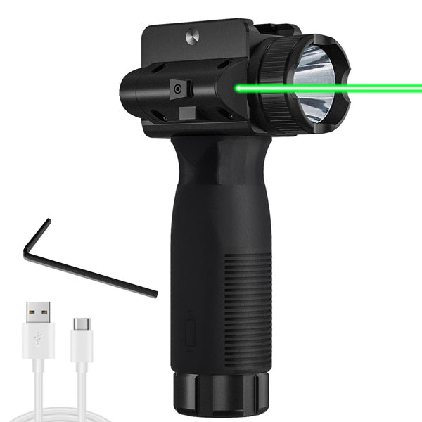 Tactical 2000LM Flashlight GreenLaser Light Combo Rechargeable New