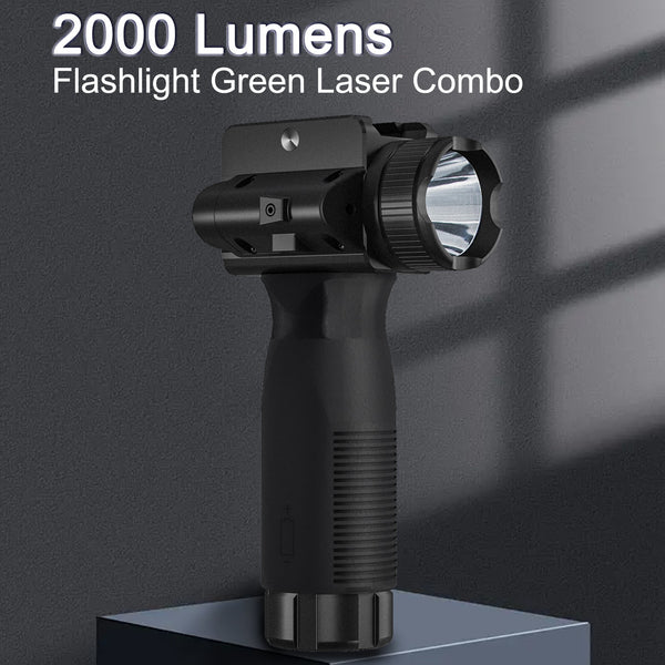 Tactical 2000LM Flashlight GreenLaser Light Combo Rechargeable New