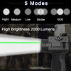 Tactical 2000LM Flashlight GreenLaser Light Combo Rechargeable New