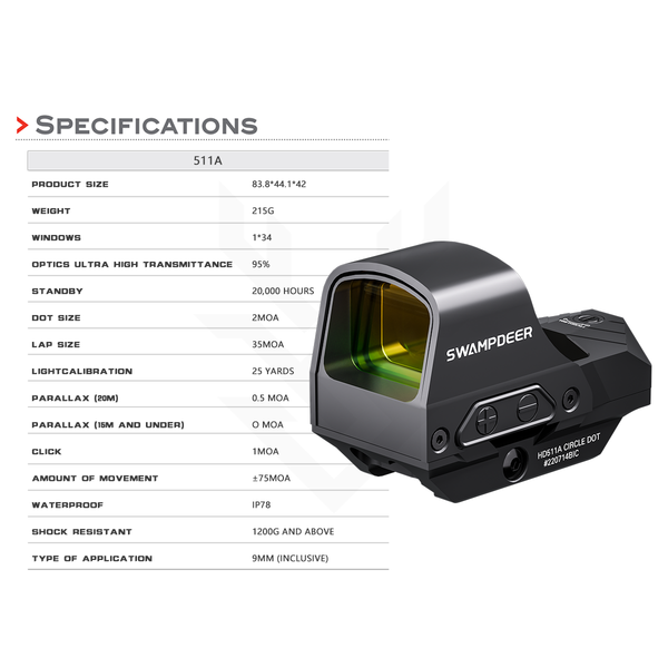 SwampDeer HD 511A Red Dot