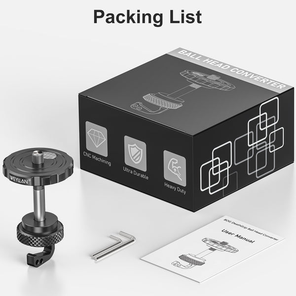 ARCA Ball Head Converter Adapter for BOG DeathGrip Conversion Mount