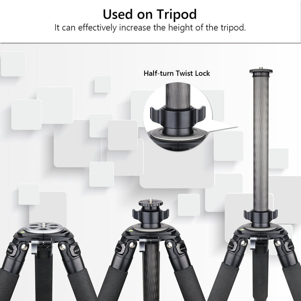 WEYLLAN TZ4 Professional Carbon Fiber Lifting Tripod Center Column