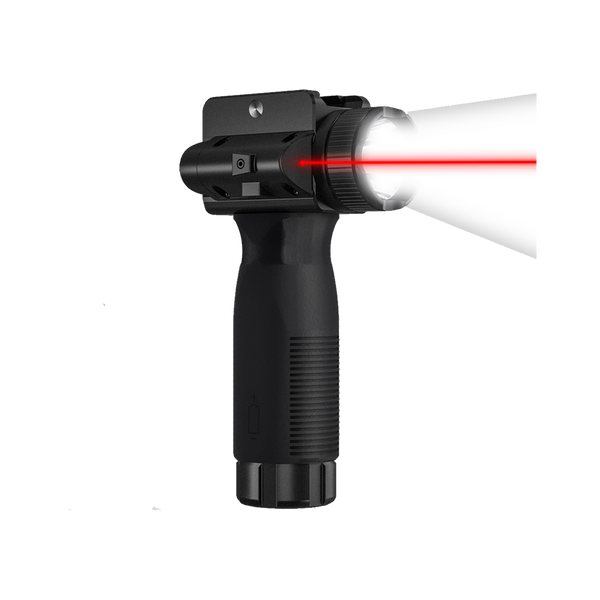 Rechargeable 2000 Lumen LED Weapon Light with Red Laser Rail Clamp Mount Black