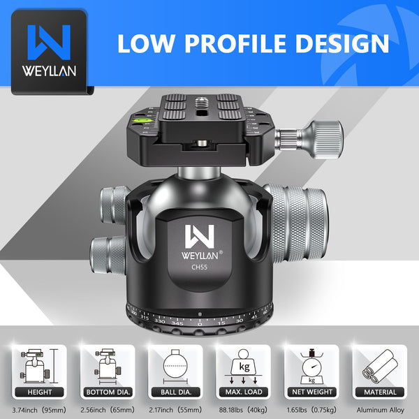 WEYLLAN CH55 Tripod Ball Head