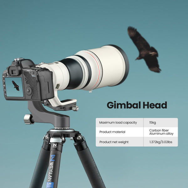 WEYLLAN PH8 Carbon Fiber Gimbal Head | 360° Heavy-Duty Stabilizer