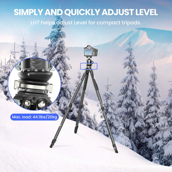 WEYLLAN LH7 Tripod Leveling Base | 15° Adjustable Pan Base