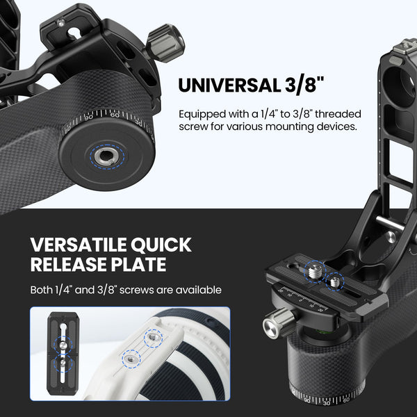 WEYLLAN PH8 Carbon Fiber Gimbal Head | 360° Heavy-Duty Stabilizer