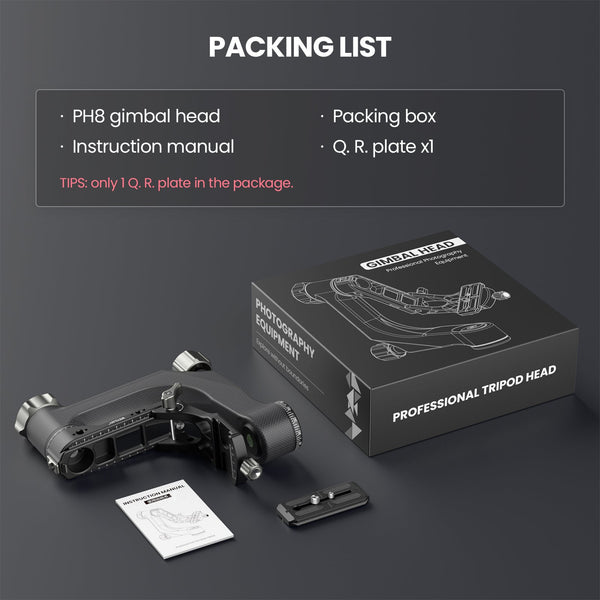 WEYLLAN PH8 Carbon Fiber Gimbal Head | 360° Heavy-Duty Stabilizer