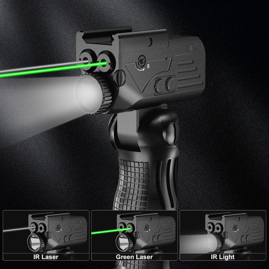 Tactical 1200LM IR Flashlight Green Laser Combo Rechargeable for Rifles