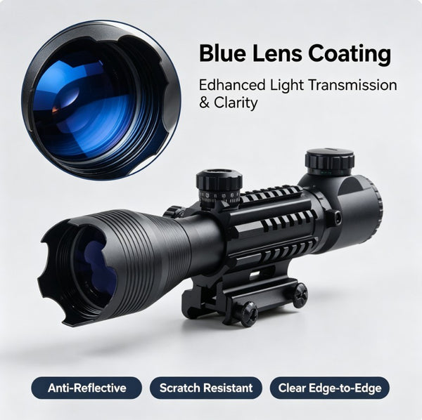 4-16X Rifle Scope Tactical Red Green Illuminated Reticle Hunting Sight