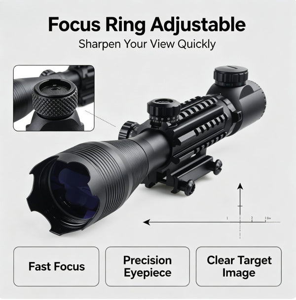 4-16X Rifle Scope Tactical Red Green Illuminated Reticle Hunting Sight