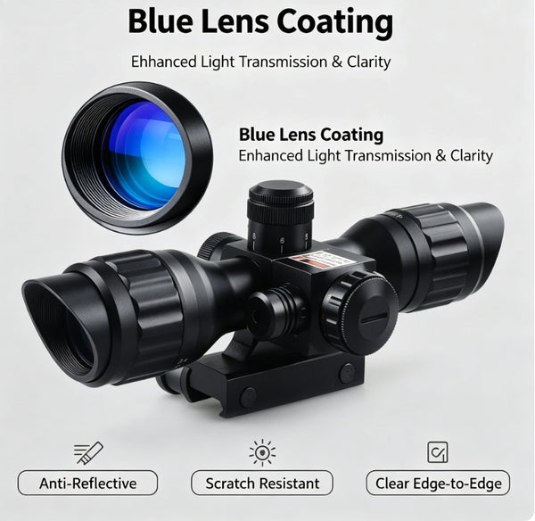 2.5x-10X Rifle Scope Reticle 32mm Red laser sight Compact Reticle