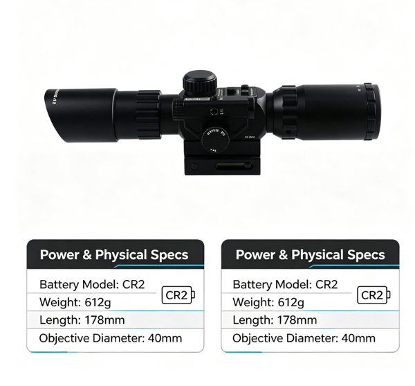 3.5-10X Rifle Scope Reticle 40mm Red laser sight Compact 24 Mil-Dot Reticle