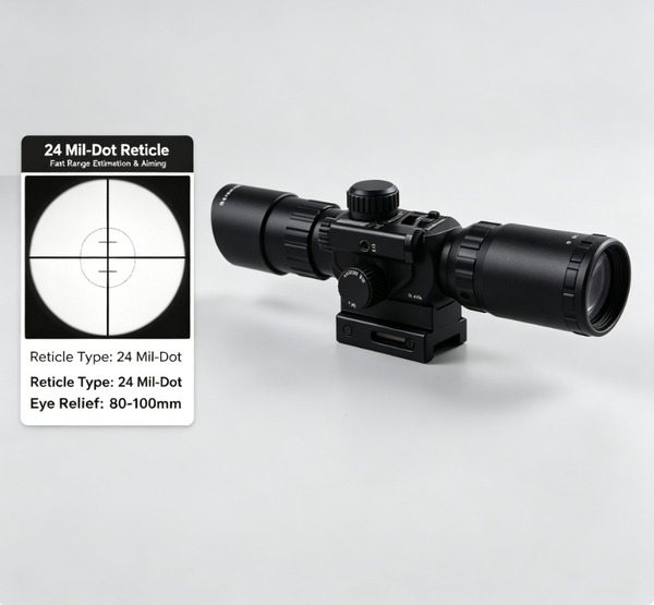 3.5-10X Rifle Scope Reticle 40mm Red laser sight Compact 24 Mil-Dot Reticle