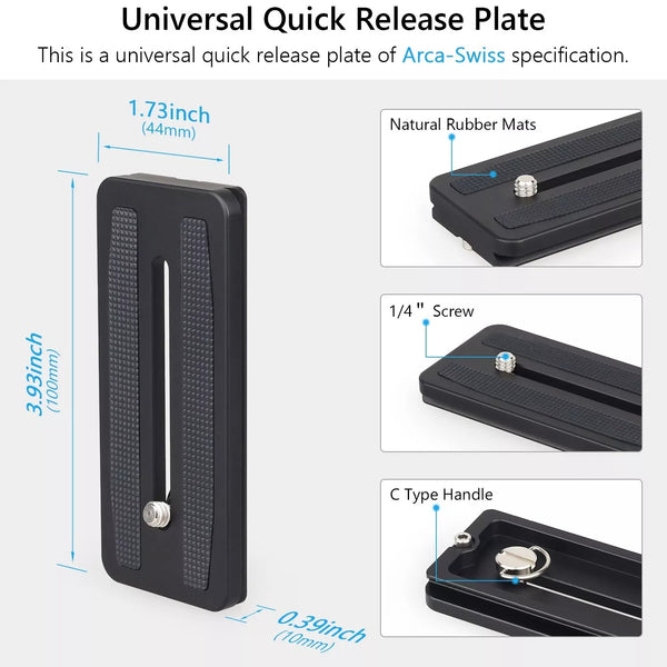 ARTCISE GH6 Mounting Plate Gimbal Head Plate Quick Release Plate