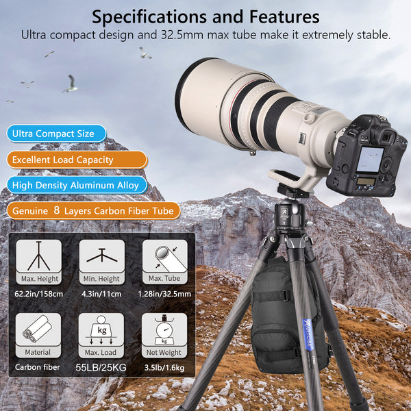 ARTCISE CT80C Carbon Fiber Tripod