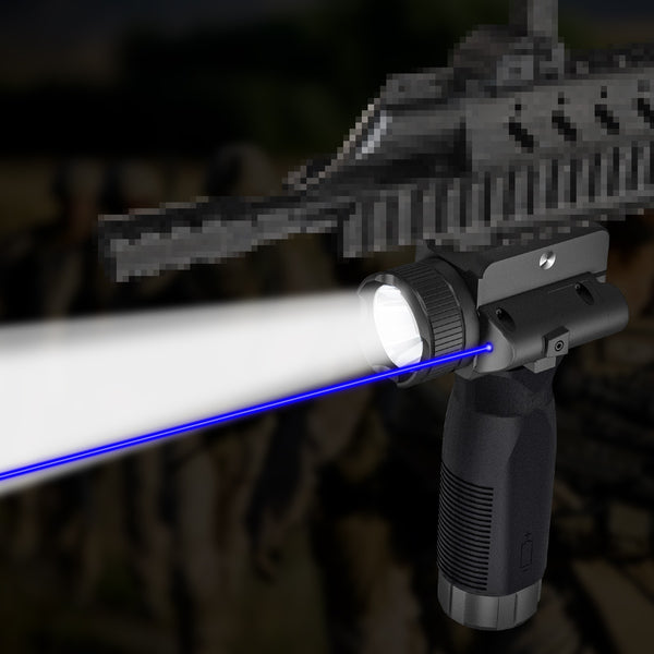 2000LM Tactical Flashlight Blue Rifle Pistol Laser Light Combo IPX6