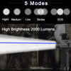 2000LM Tactical Flashlight Blue Rifle Pistol Laser Light Combo IPX6