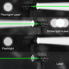 Tactical 2000LM Flashlight GreenLaser Light Combo Rechargeable New